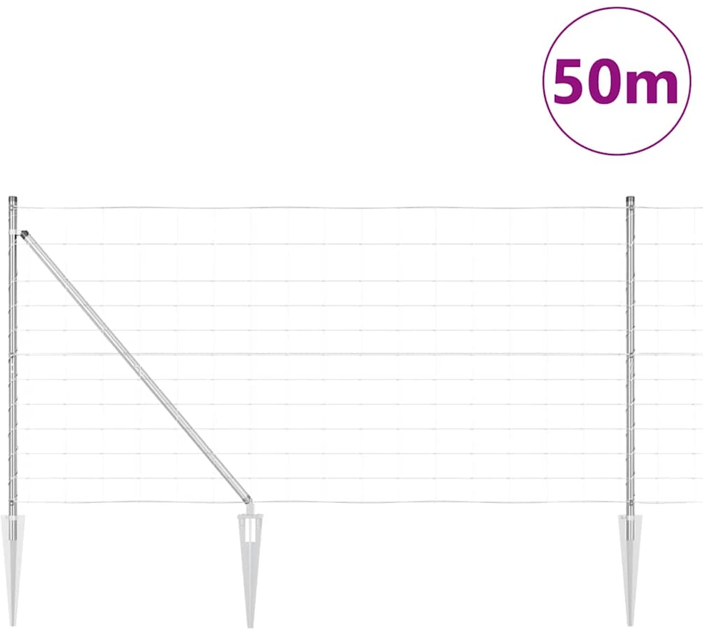 Suvirintas vielinis tvoras su smailiais galais 50 x 1,2 m