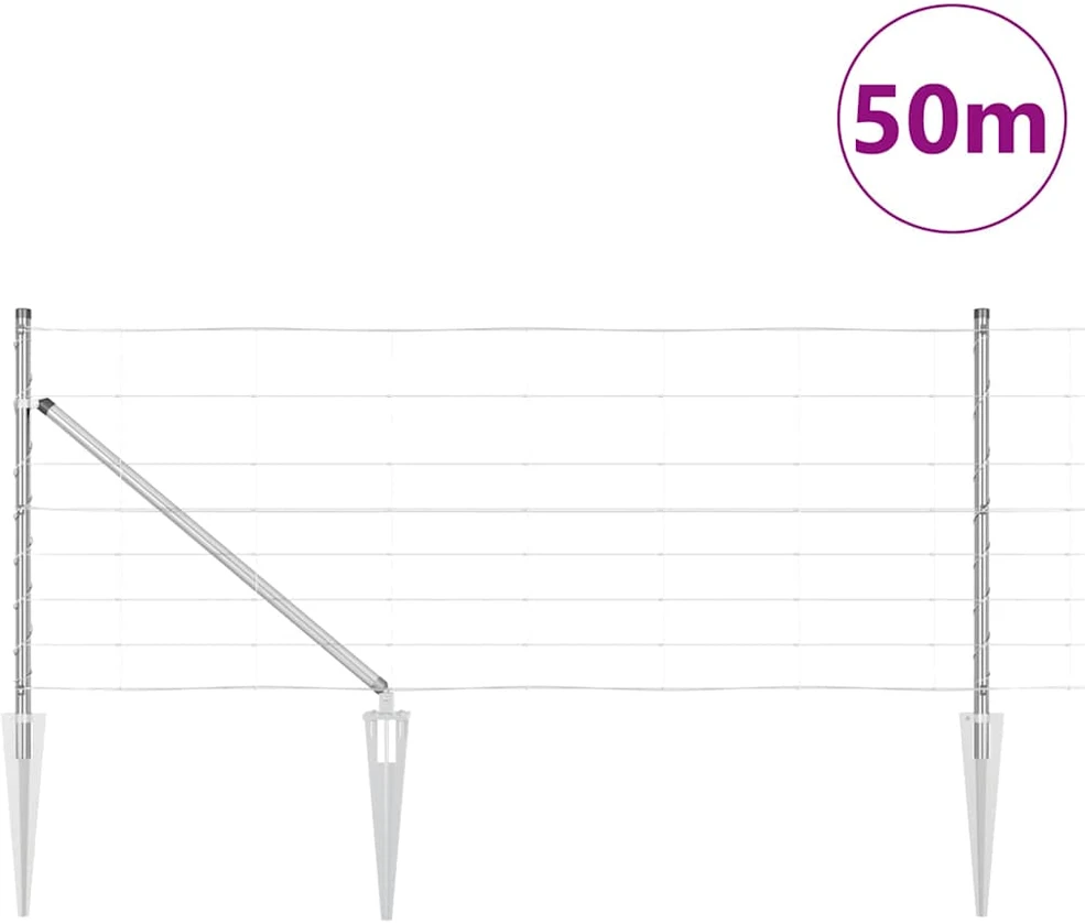 Suvirintas vielinis tvoras su smailiais galais 50 x 0,8 m