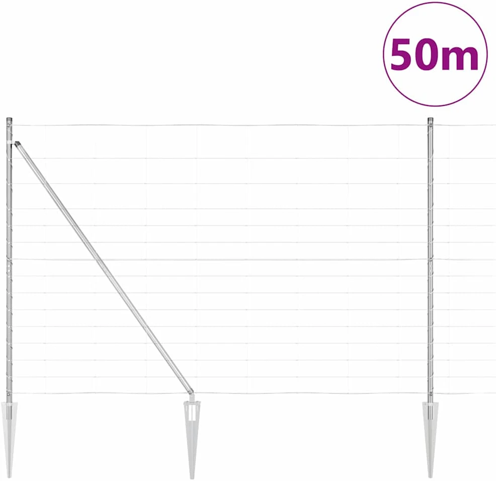 Suvirintas vielinis tvoras su smailiais galais 50 x 1,6 m
