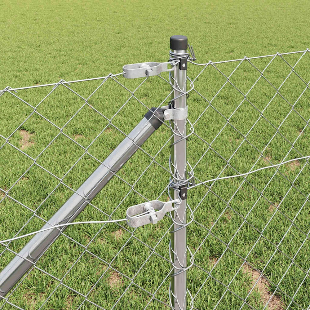 Grandininė tvora su smaigaliais 25 x 0,8 m Sidabrinė Tinklelis