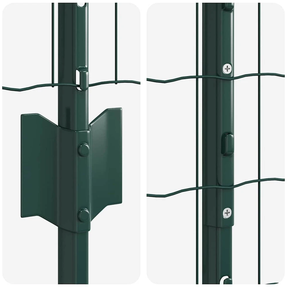 Euro tvoros su stulpu 10 x 1,2 m PVC dengtas plienas Žalia