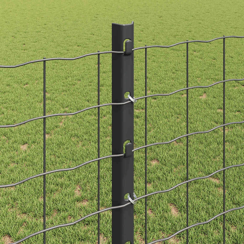 Euro tvoros su stulpu 10 x 1,2 m PVC dengtas plienas Pilka