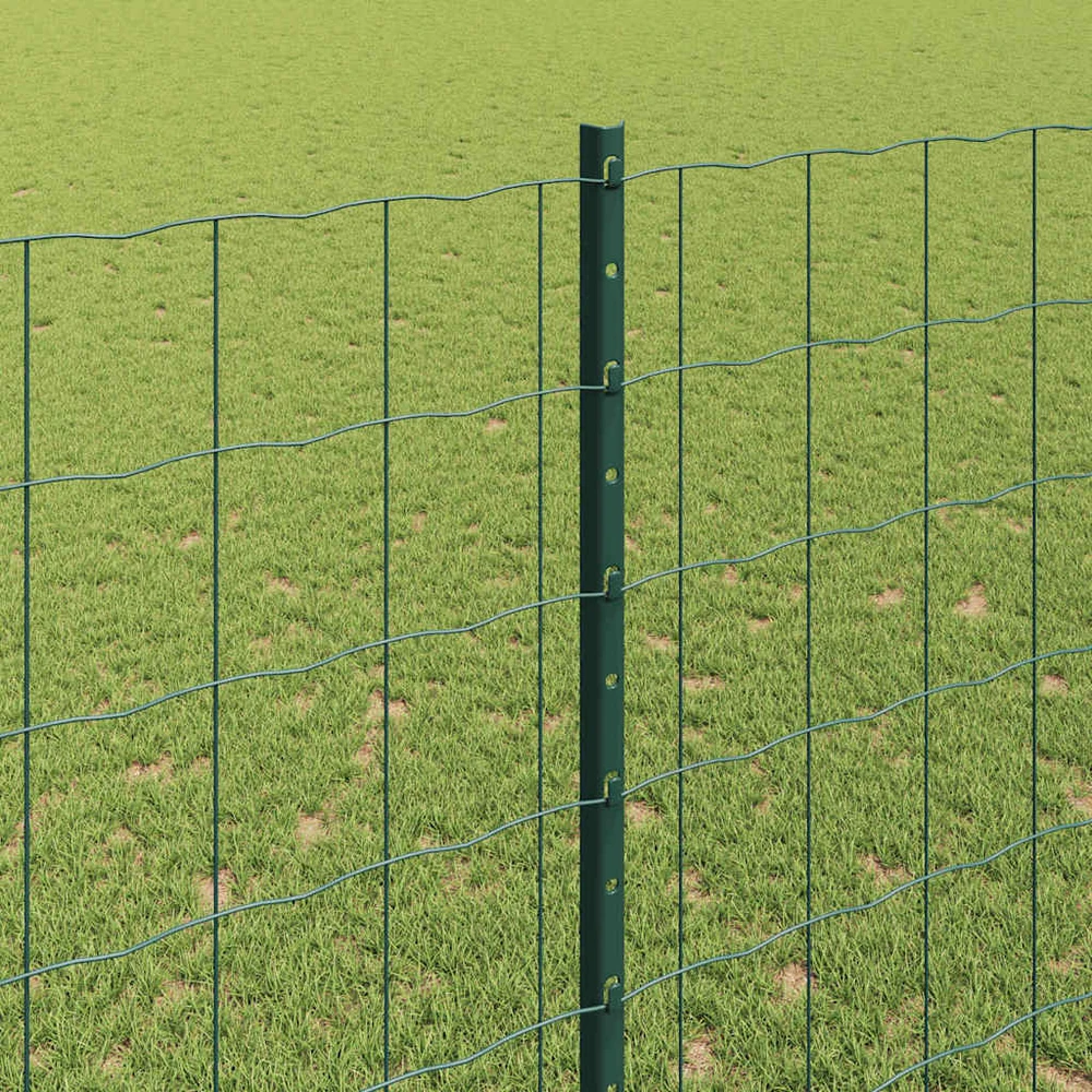 Euro tvoros su stulpu 10 x 1,6 m PVC dengtas plienas Žalia