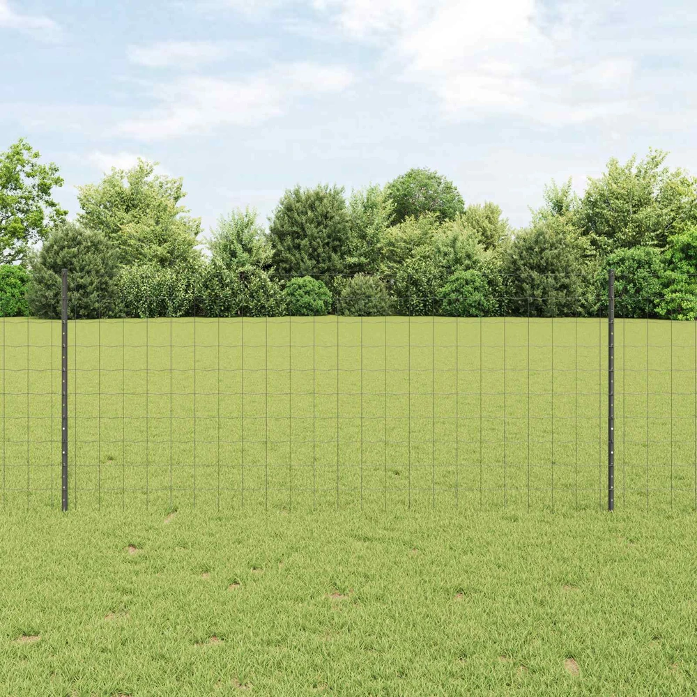 Euro tvoros su stulpu 25 x 1 m PVC dengtas plienas Pilka