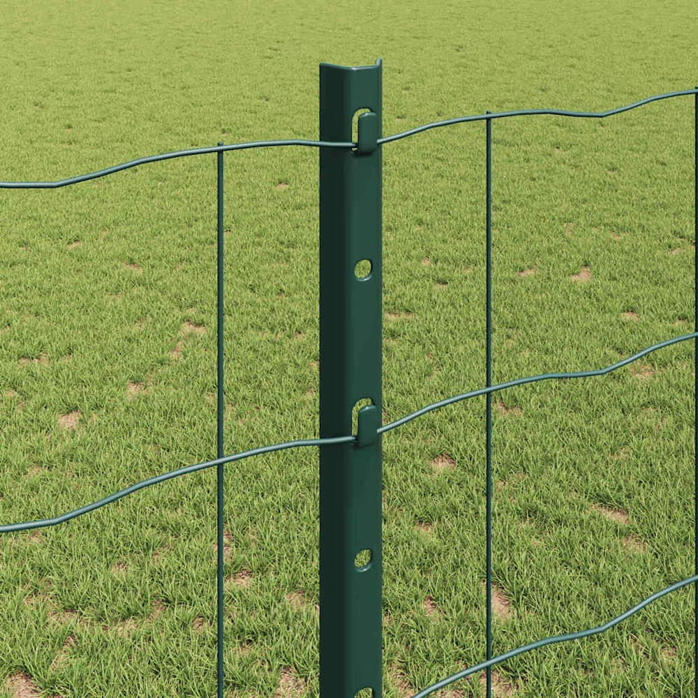 Euro tvoros su stulpu 25 x 1,2 m PVC dengtas plienas Žalia