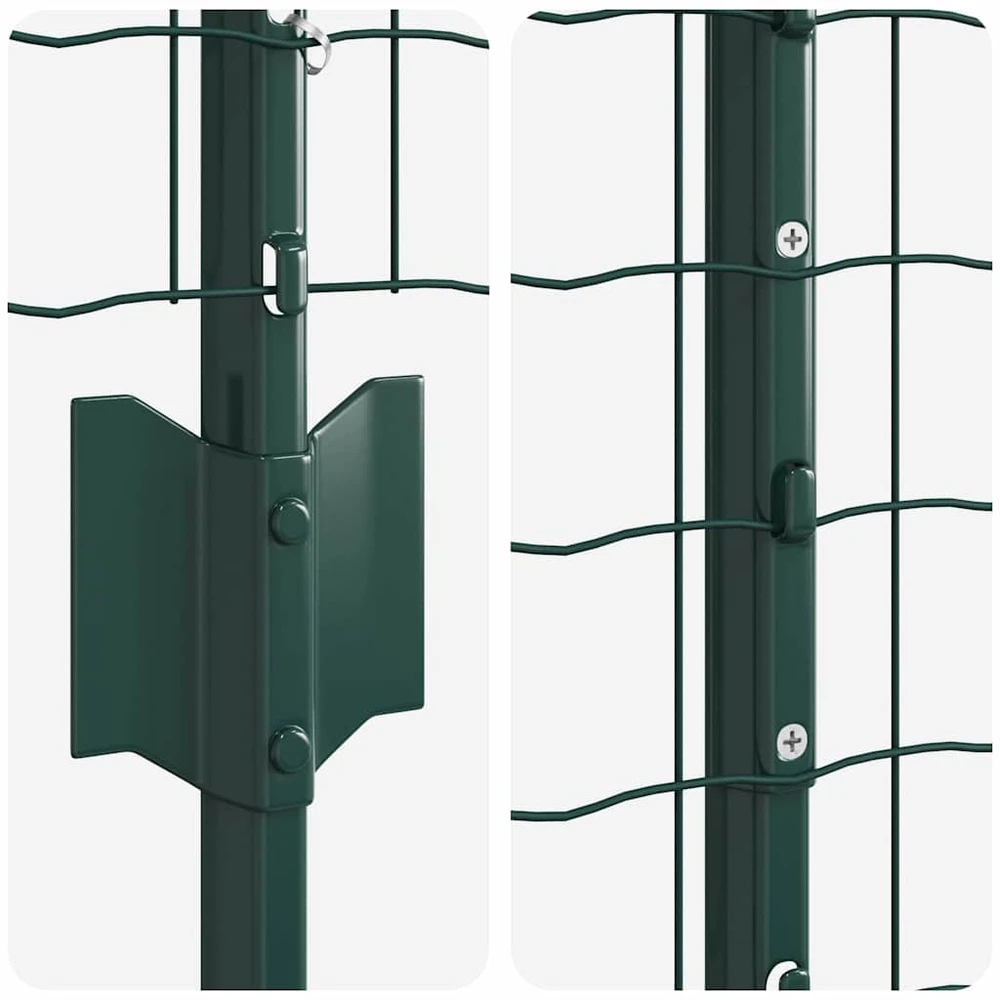 Euro tvoros su stulpu 25 x 1,2 m PVC dengtas plienas Žalia
