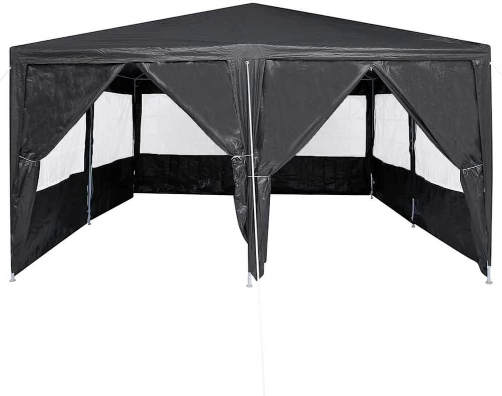 Sodo pavėsinė su lempučių girliandomis LED, balta, 3x3m