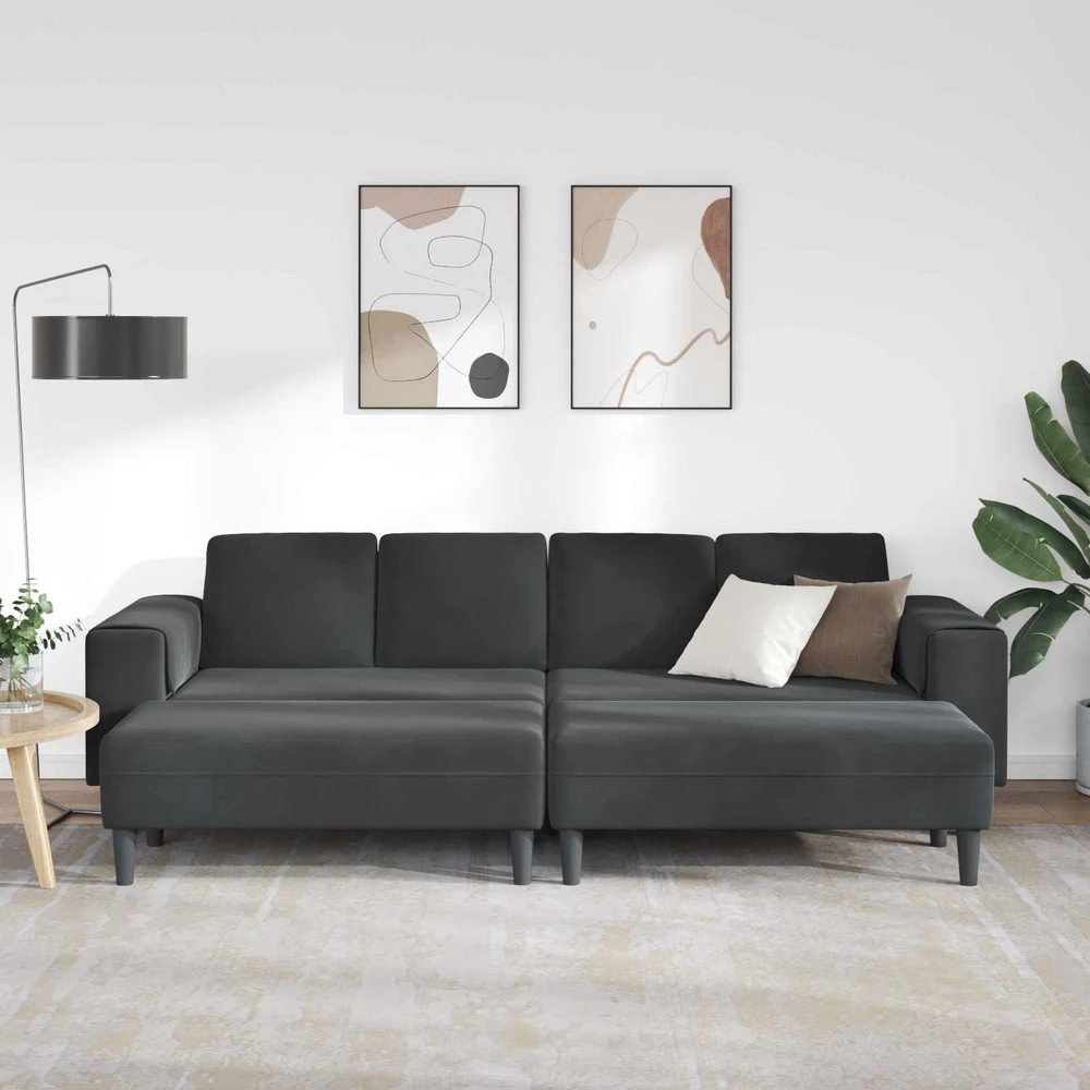 Svetainės sofa 3 vnt. Juoda