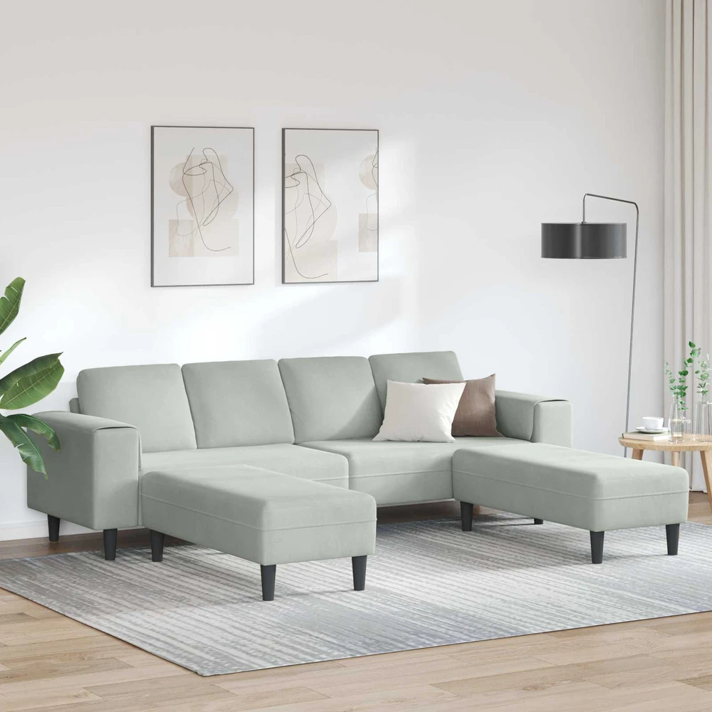 Svetainės sofa 3 vnt. Šviesiai pilka