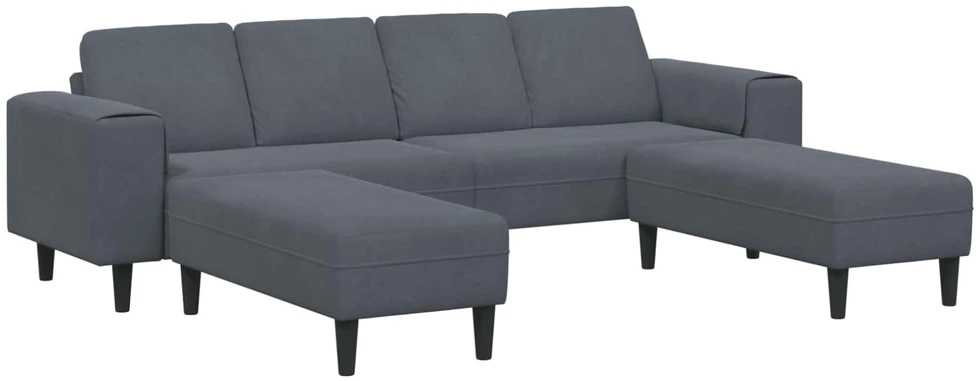 Svetainės sofa 3 vnt. Tamsiai pilka