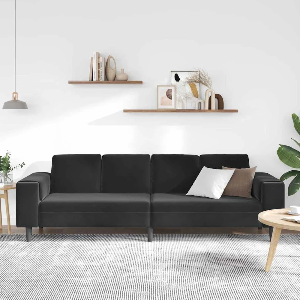 Svetainės sofa Juoda 250 x 77 x 76 cm