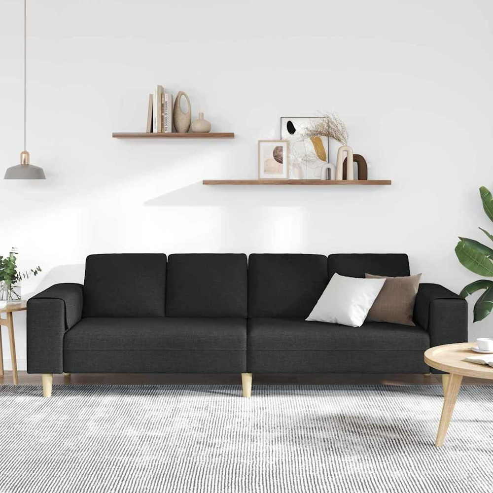 Svetainės sofa Juoda 250 x 77 x 76 cm Poliesteris