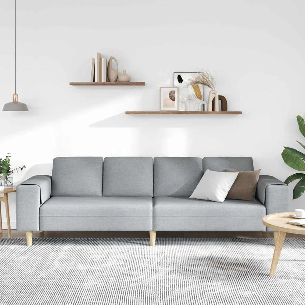 Svetainės sofa Šviesiai pilka 250 x 77 x 76 cm Poliesteris