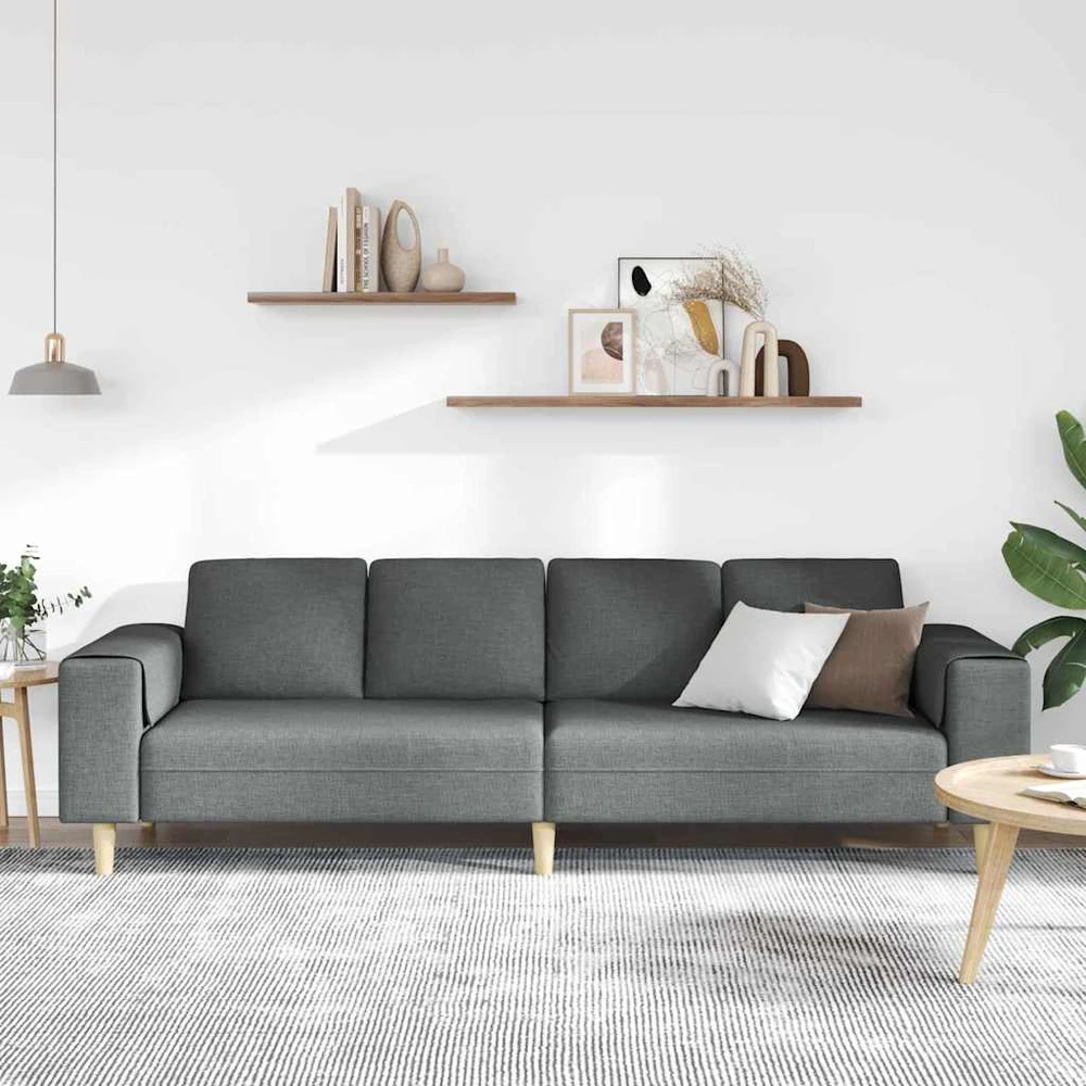 Svetainės sofa Tamsiai pilka 250 x 77 x 76 cm Poliesteris