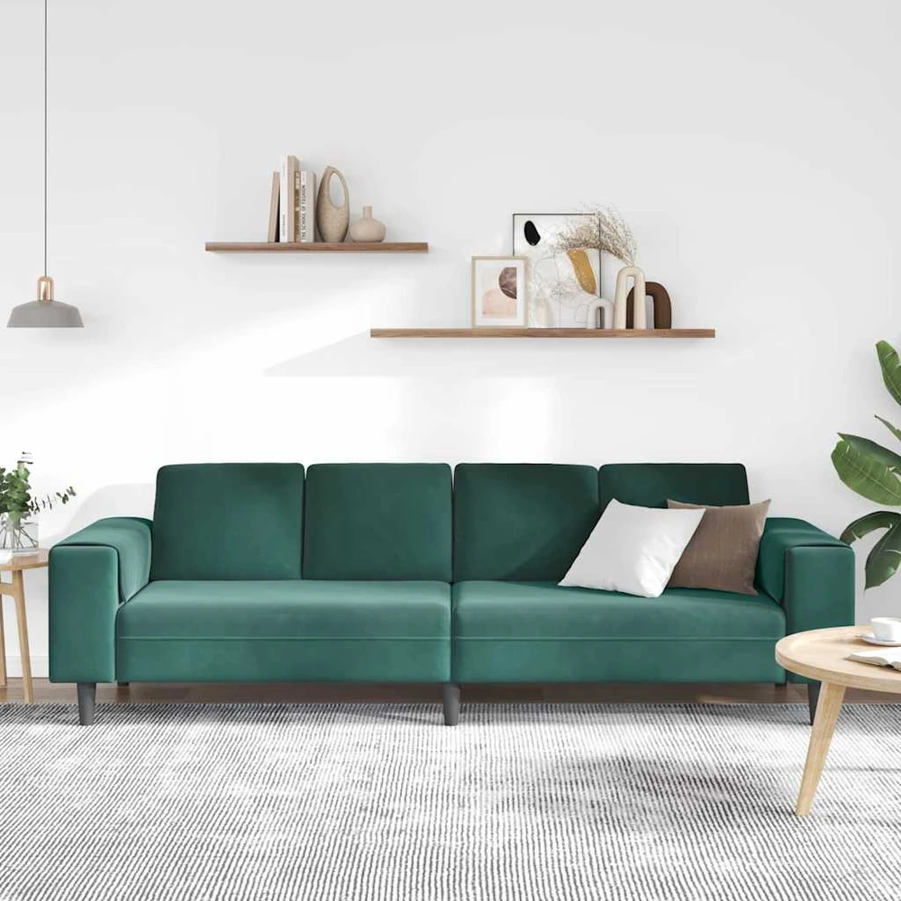 Svetainės sofa Tamsiai žalia 250 x 77 x 76 cm