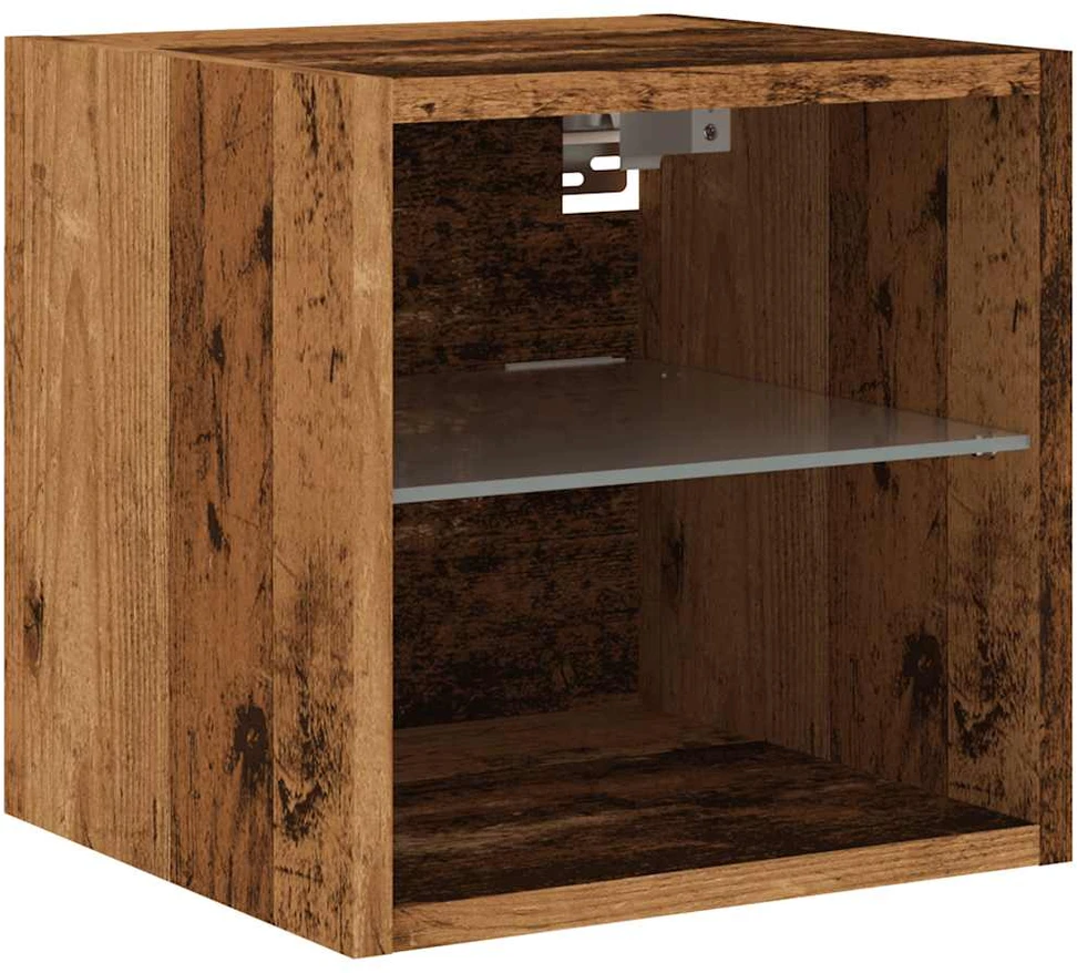 TV staliukas televizoriaus sieninė spintelė su LED lemputėmis Old Wood