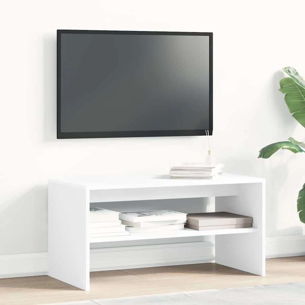 TV staliukas Televizoriaus spint., balt. sp., 80x40x40cm, med. drožl. plokš.