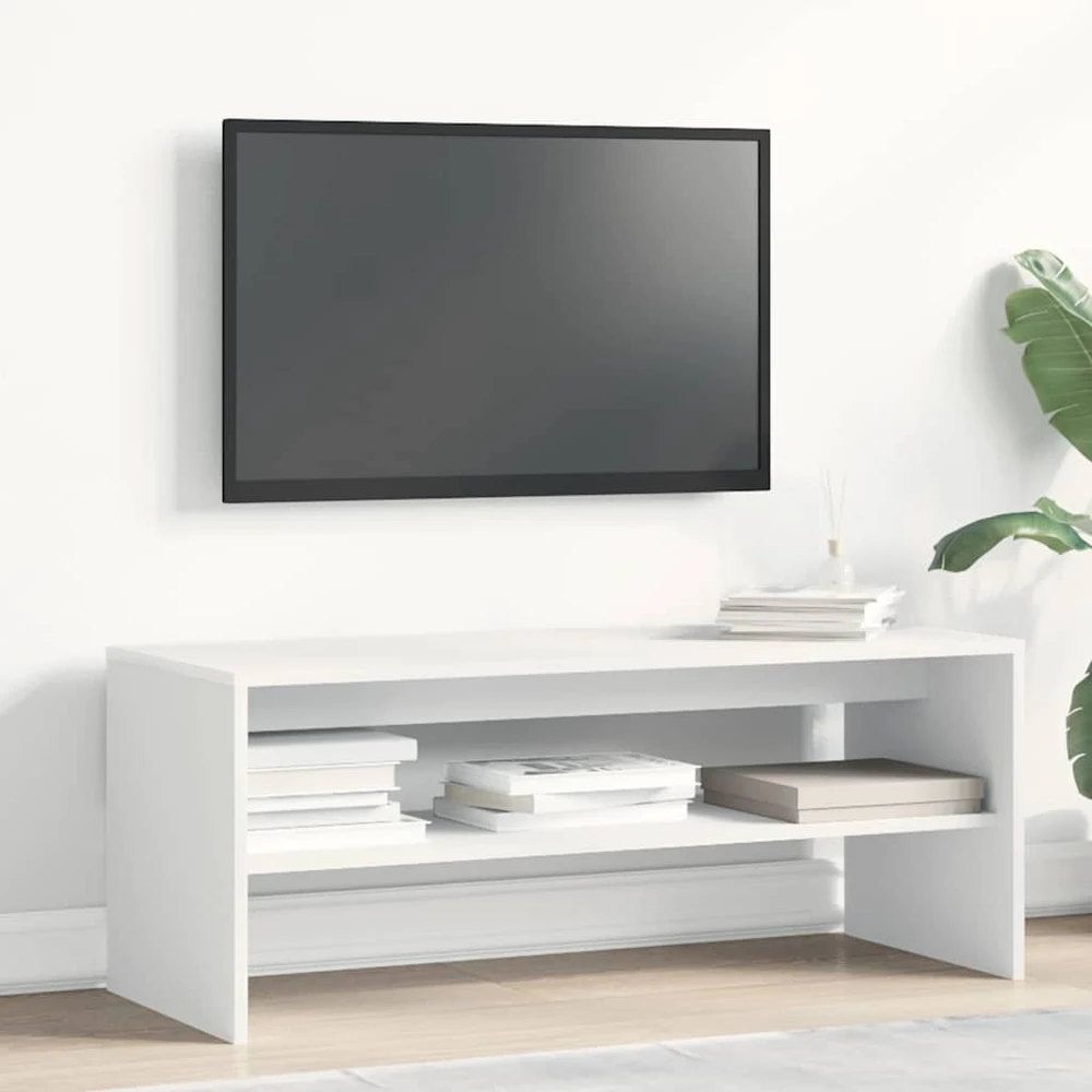 TV staliukas Televizoriaus spint., baltos sp., 100x40x40cm, med. drož. plok.