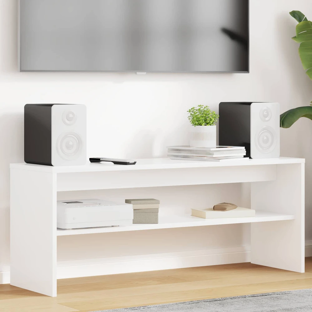 TV staliukas Televizoriaus spintelė 100 x 30 x 40 cm Balta Apdirbta mediena