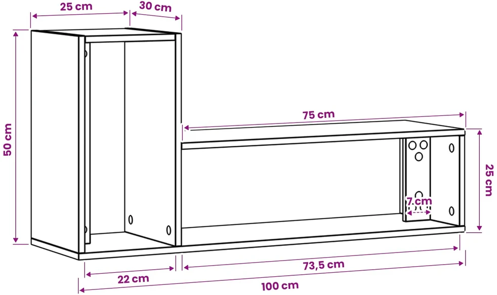 TV staliukas Televizoriaus spintelė 100 x 30 x 50 cm Juodojo ąžuolo