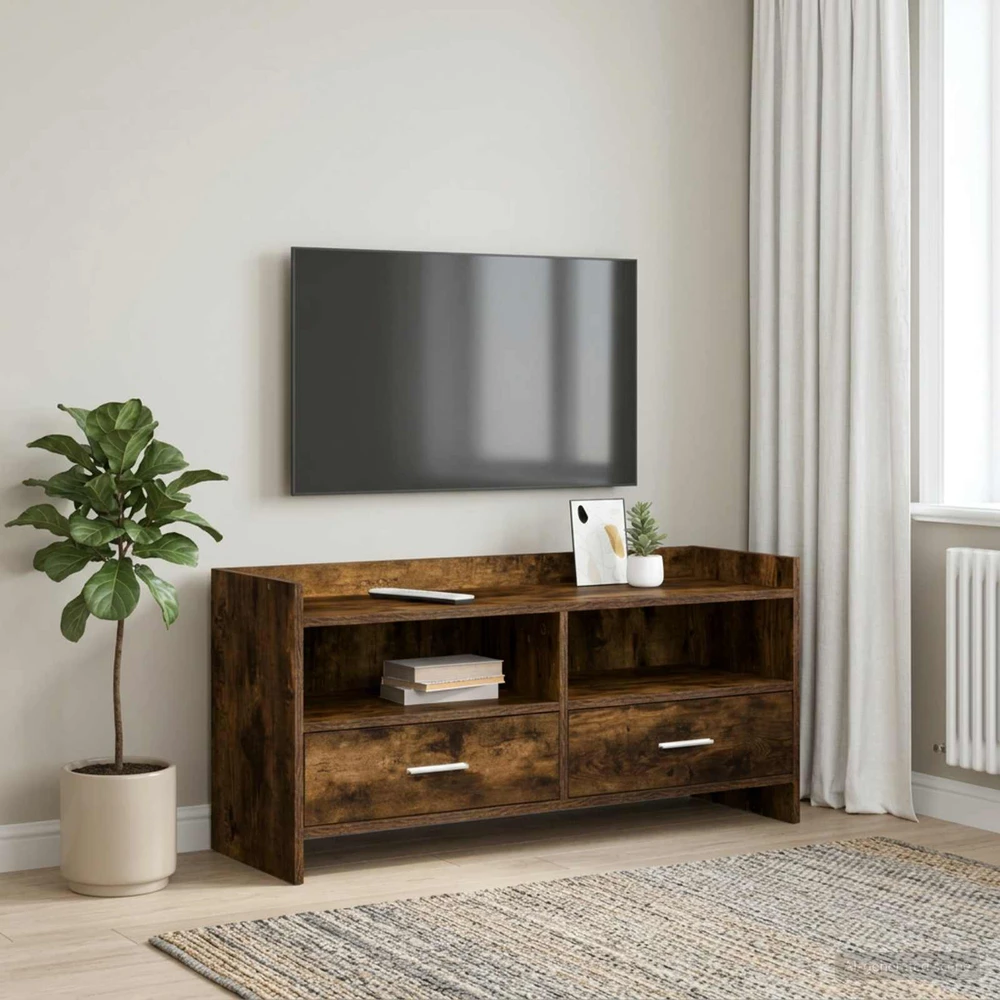 TV staliukas Televizoriaus spintelė 100 x 33 x 47 cm Dūminio ąžuolo