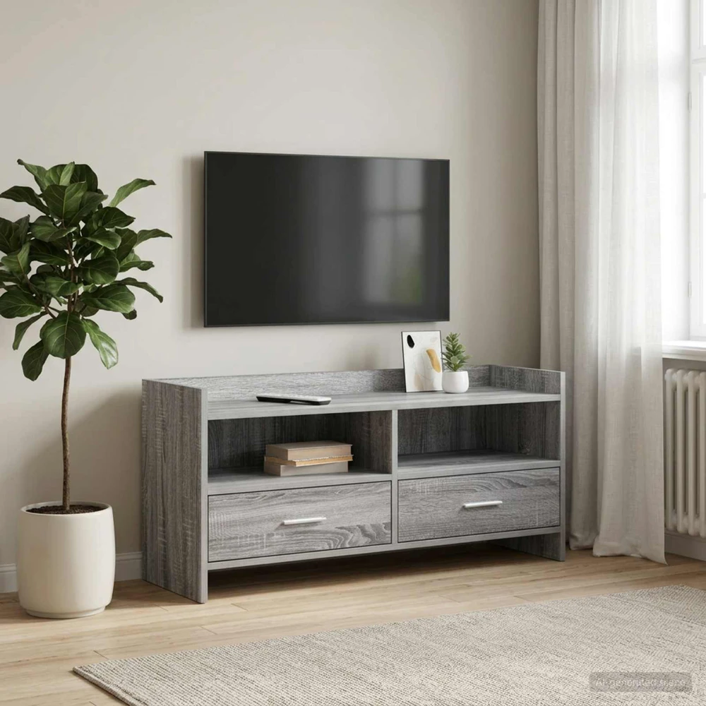 TV staliukas Televizoriaus spintelė 100 x 33 x 47 cm Pilka Sonoma