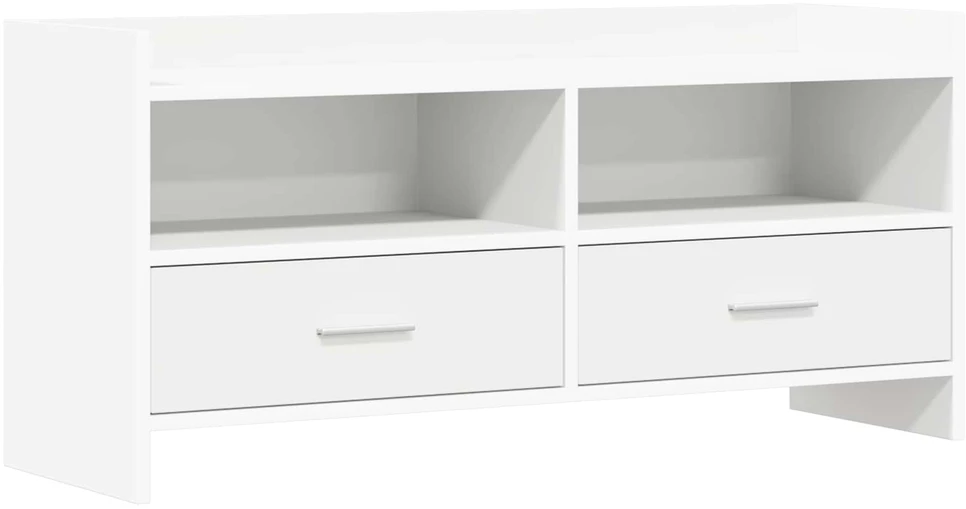 TV staliukas Televizoriaus spintelė 100 x 33 x 47 cm Balta Apdirbta mediena