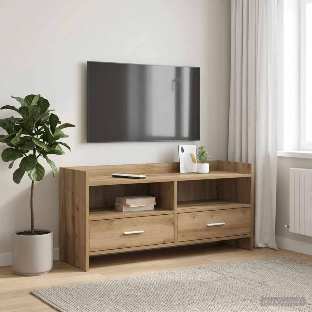 TV staliukas Televizoriaus spintelė 100 x 33 x 47 cm Artisano ąžuolo