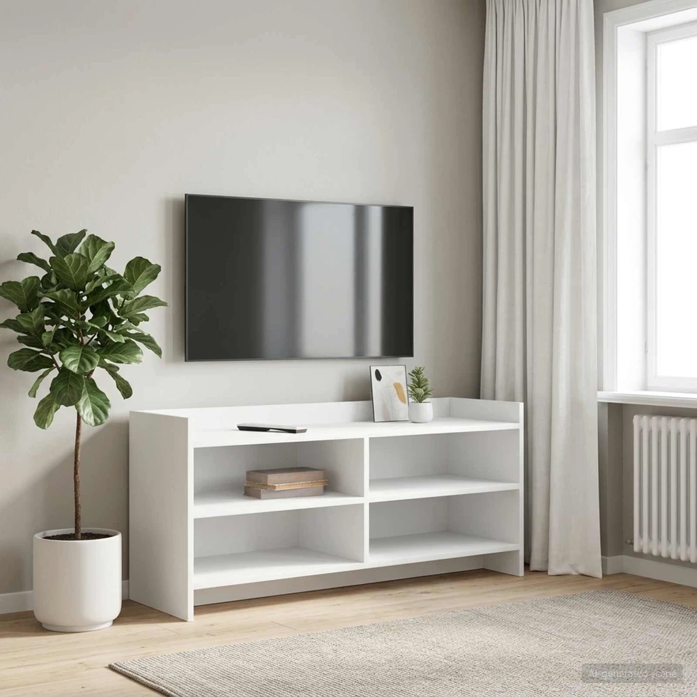 TV staliukas Televizoriaus spintelė 100 x 33 x 47 cm Balta Apdirbta mediena