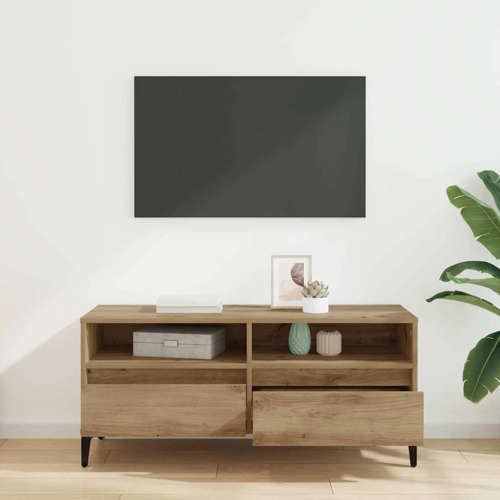 TV staliukas Televizoriaus spintelė 100 x 34,5 x 44,5 cm Amatininkų ąžuolas