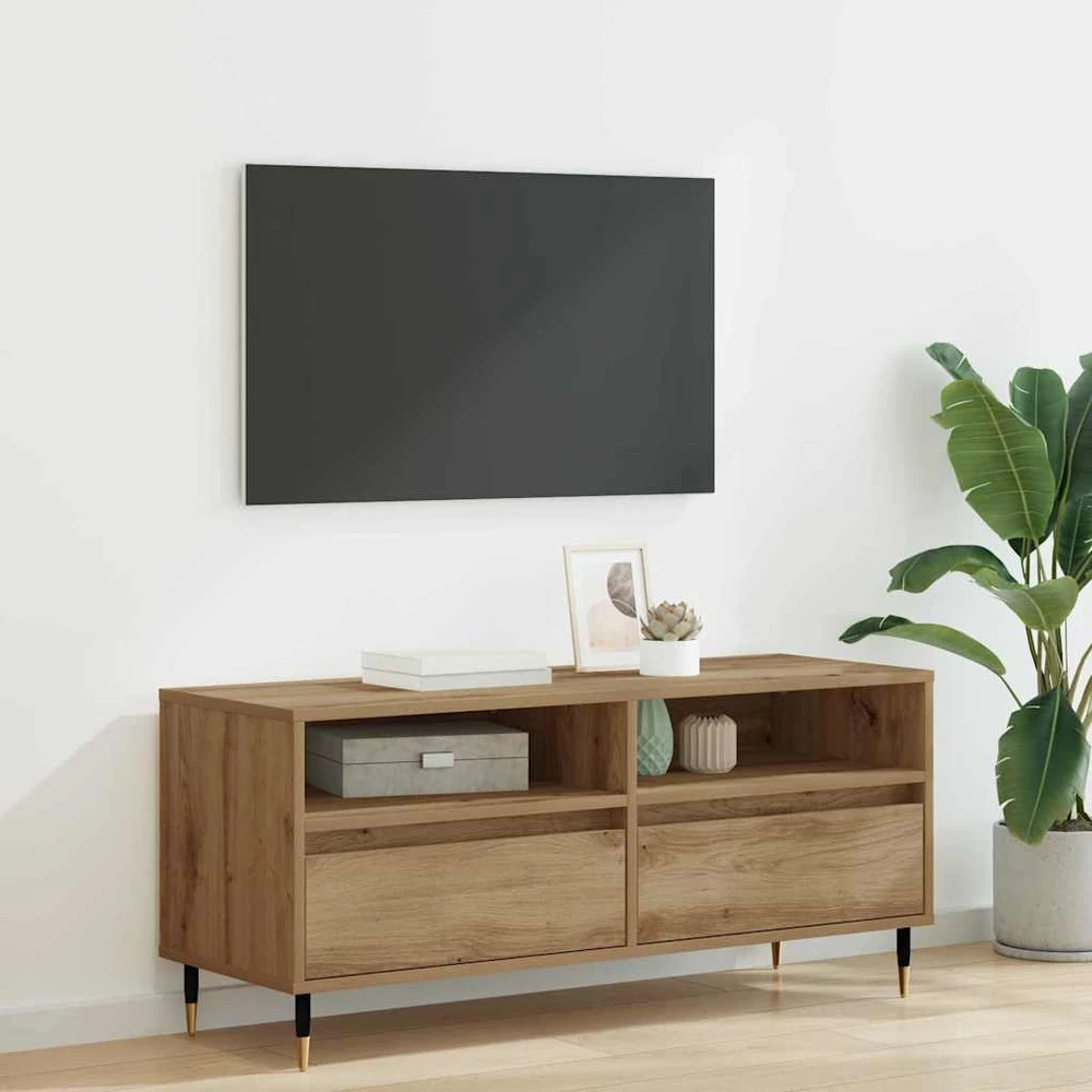 TV staliukas Televizoriaus spintelė 100 x 34,5 x 44,5 cm Amatininkų ąžuolas