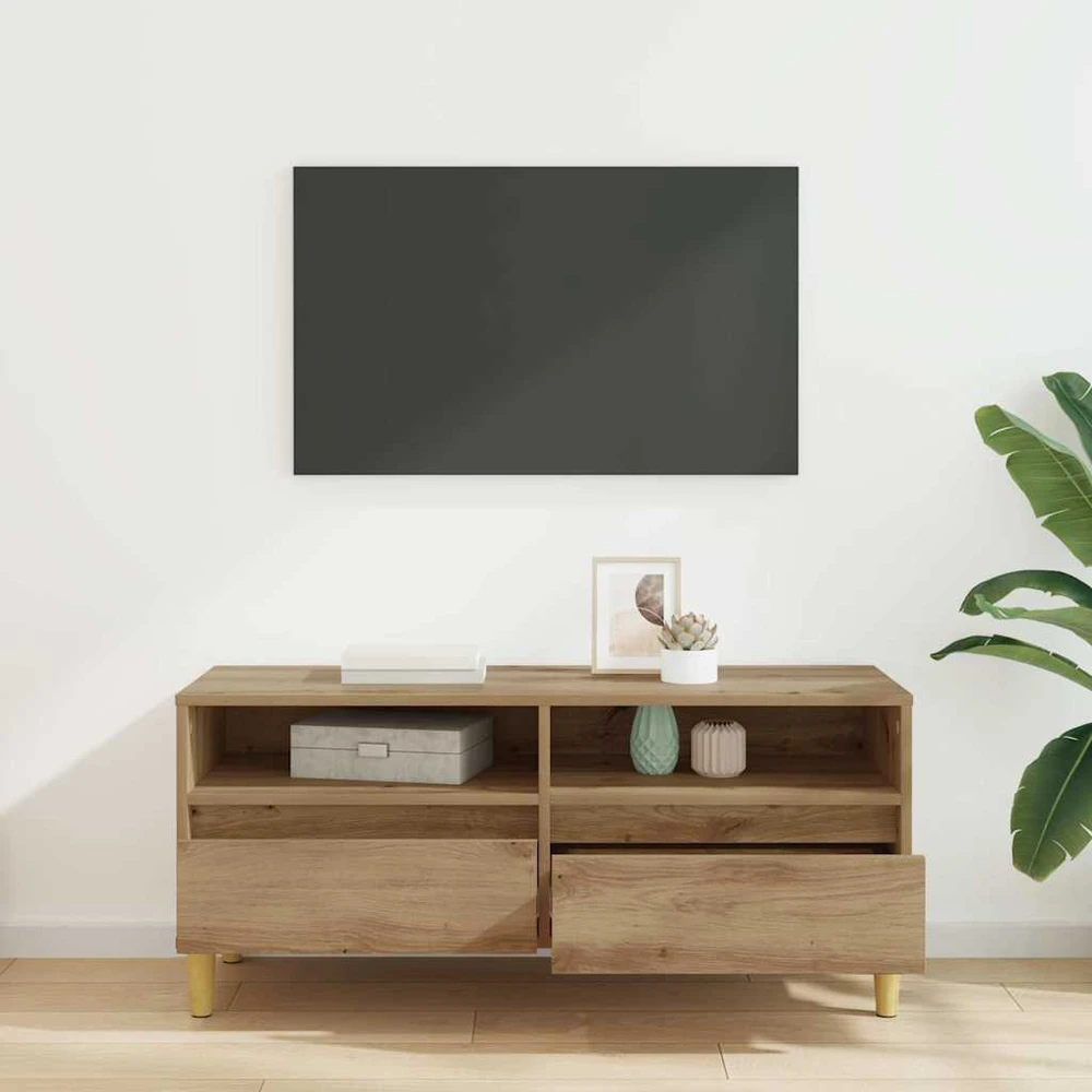 TV staliukas Televizoriaus spintelė 100 x 34,5 x 44,5 cm Amatininkų ąžuolas