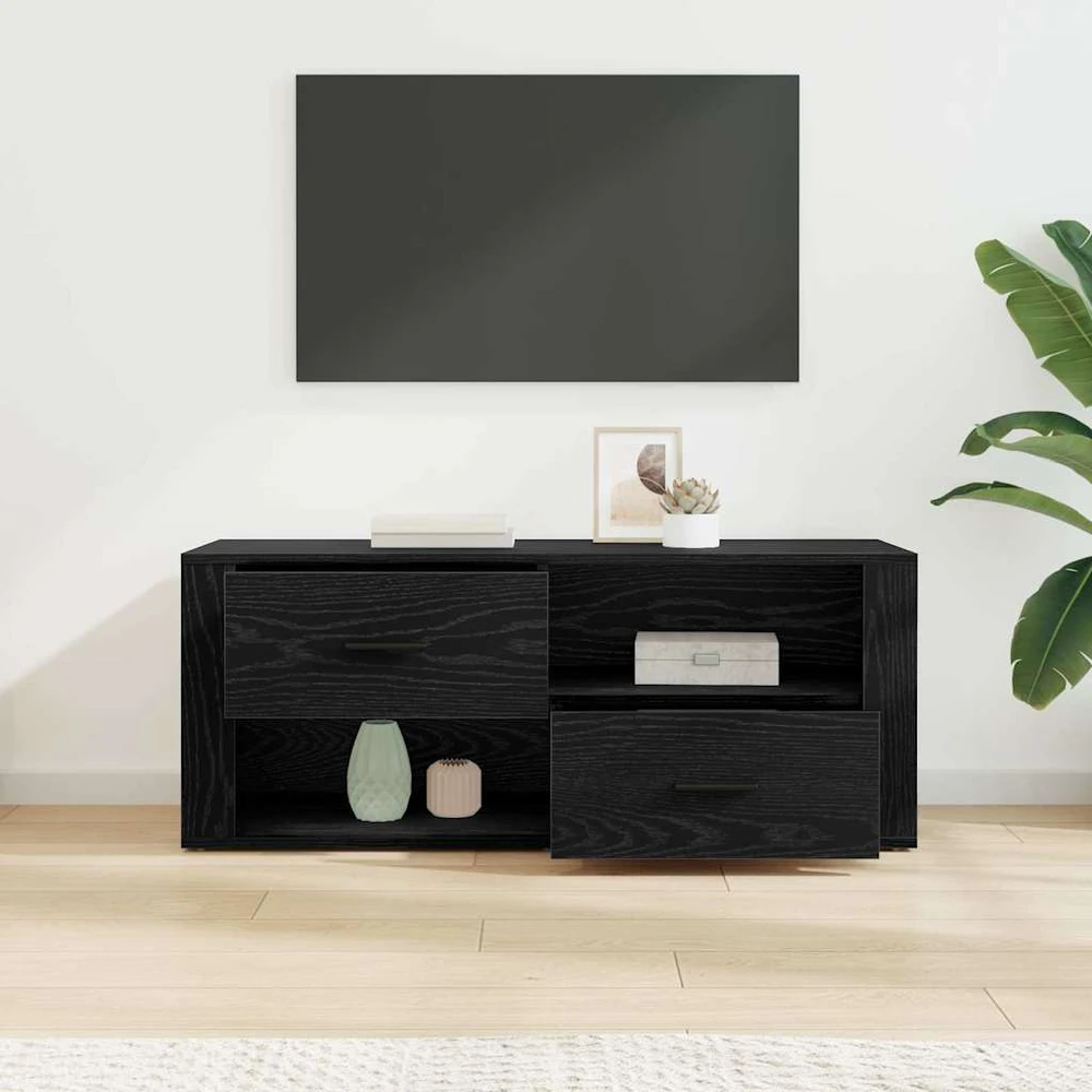 TV staliukas Televizoriaus spintelė 100 x 35 x 40 cm Juodas ąžuolas