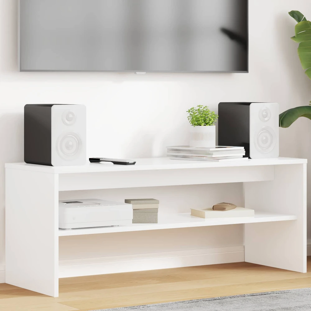 TV staliukas Televizoriaus spintelė 100 x 35 x 40 cm Balta Apdirbta mediena