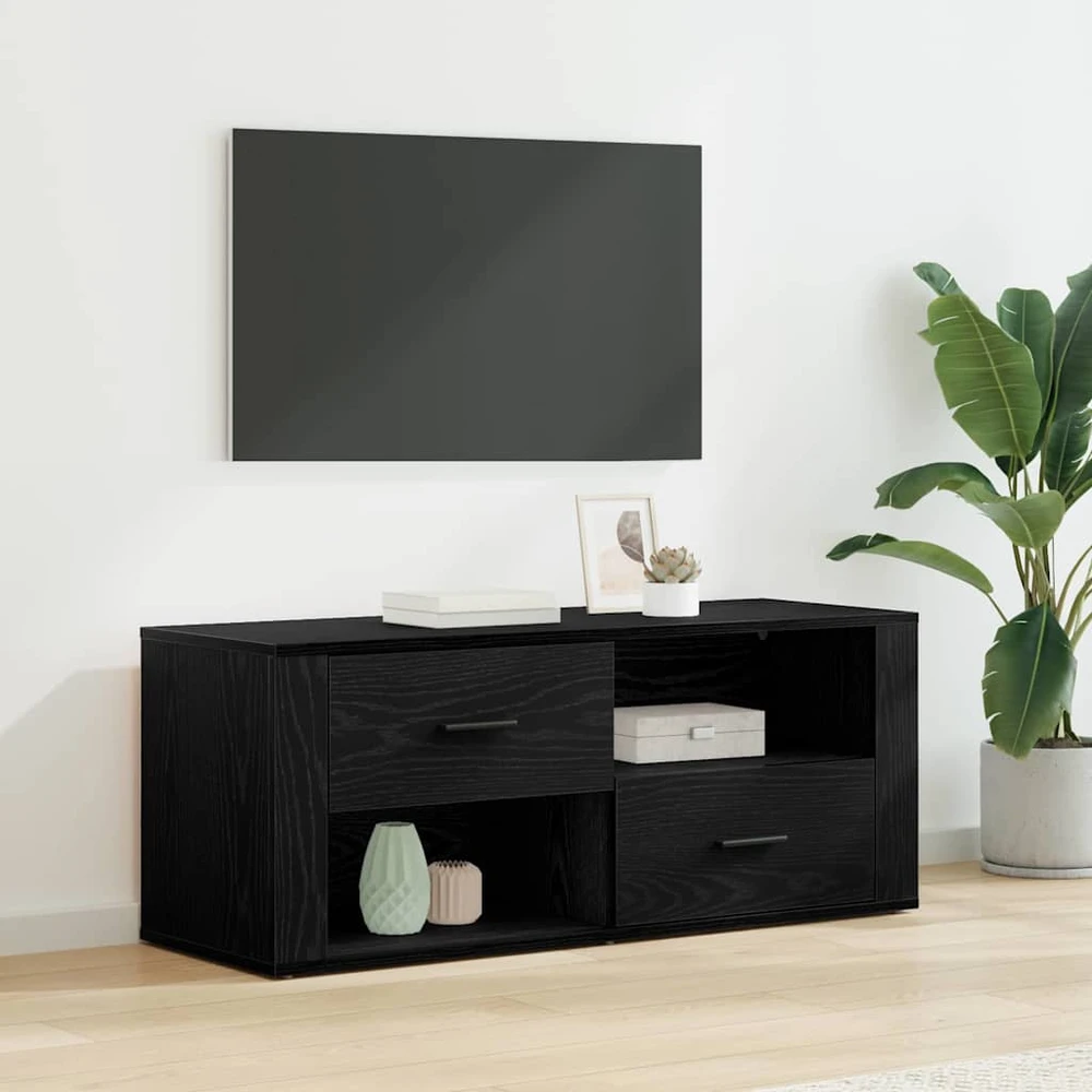 TV staliukas Televizoriaus spintelė 100 x 35 x 40 cm Juodas ąžuolas