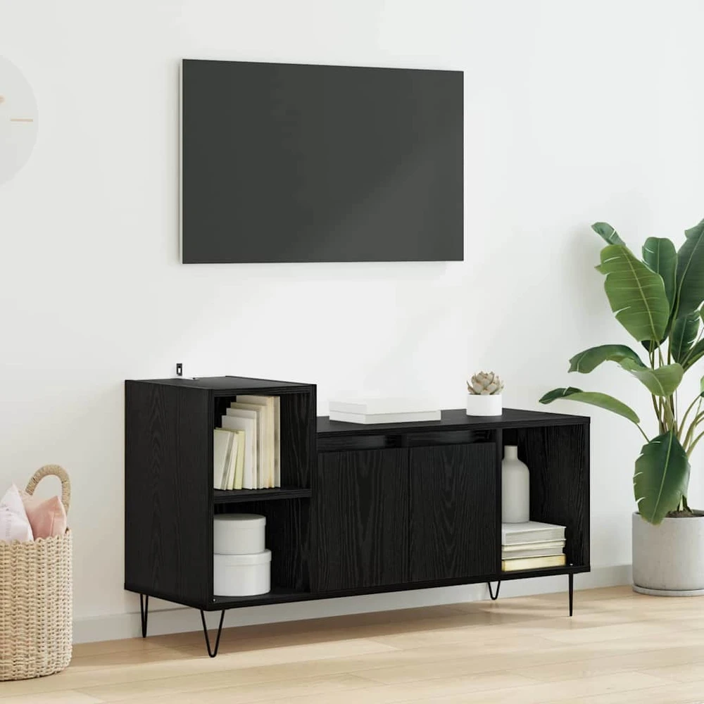 TV staliukas Televizoriaus spintelė 100 x 35 x 55 cm Juodas ąžuolas
