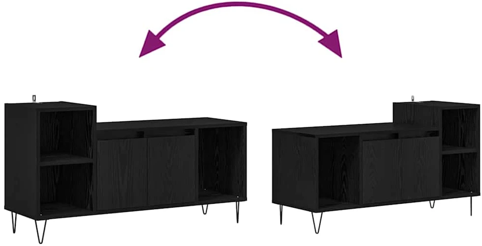 TV staliukas Televizoriaus spintelė 100 x 35 x 55 cm Juodas ąžuolas