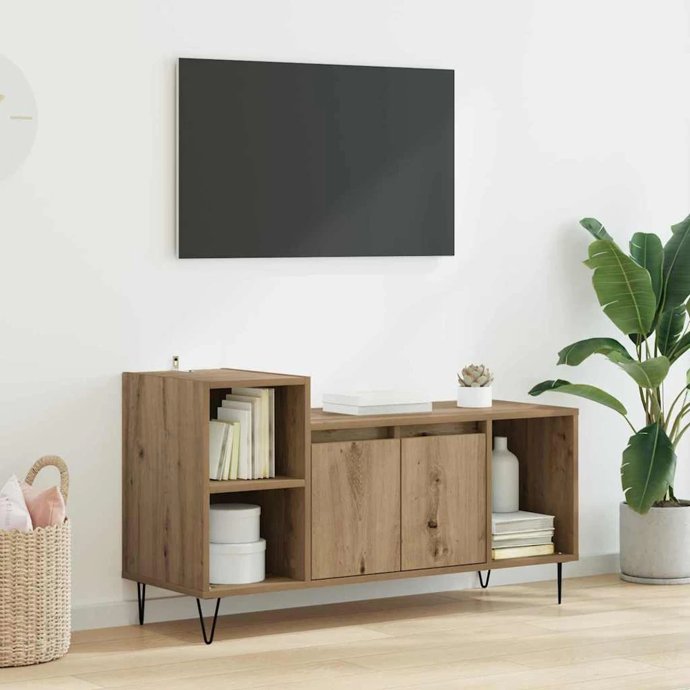 TV staliukas Televizoriaus spintelė 100 x 35 x 55 cm Amatininkų ąžuolas