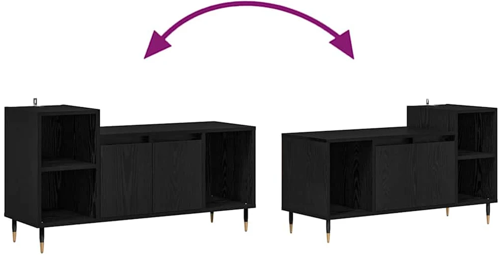 TV staliukas Televizoriaus spintelė 100 x 35 x 55 cm Juodas ąžuolas