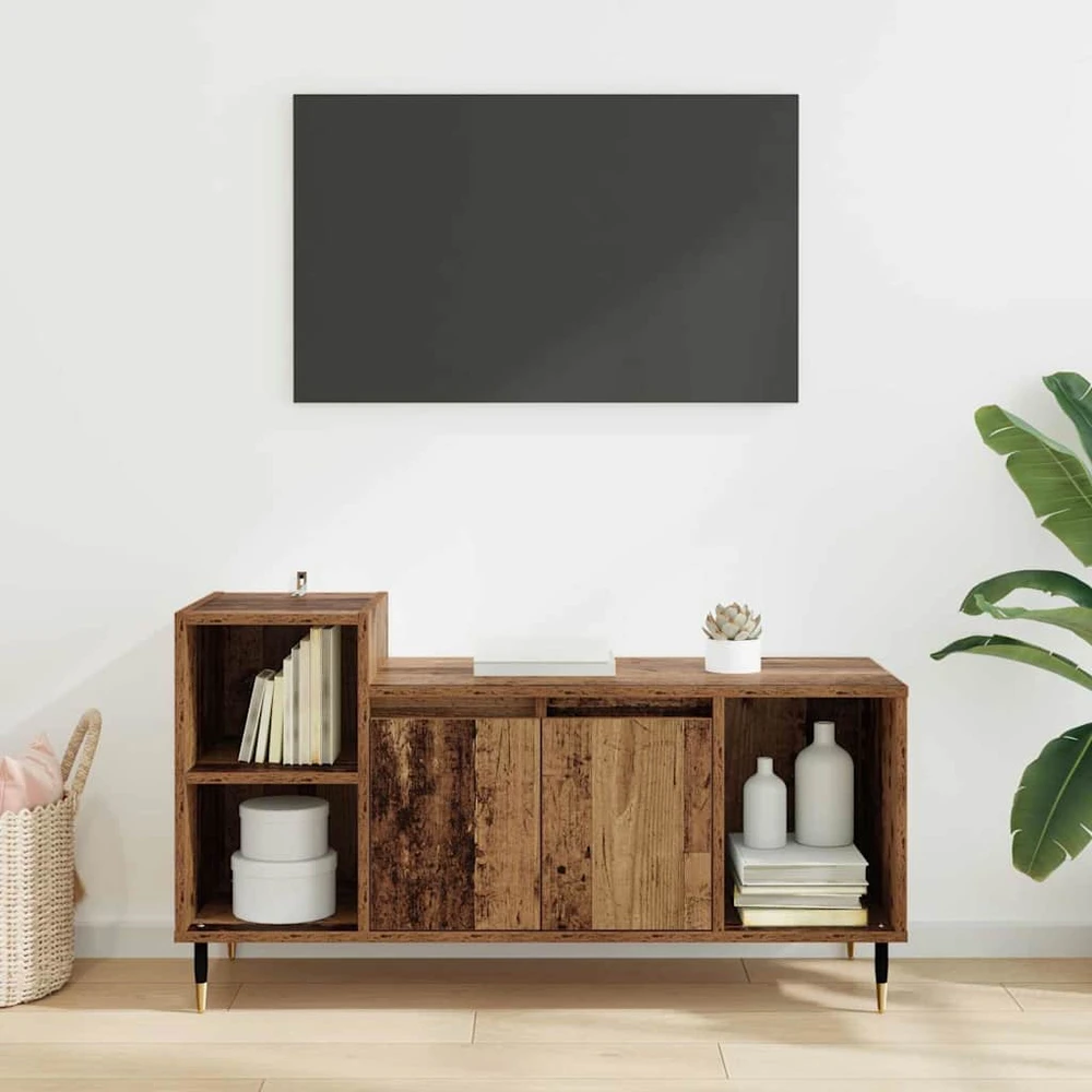 TV staliukas Televizoriaus spintelė 100 x 35 x 55 cm Senovinis medis