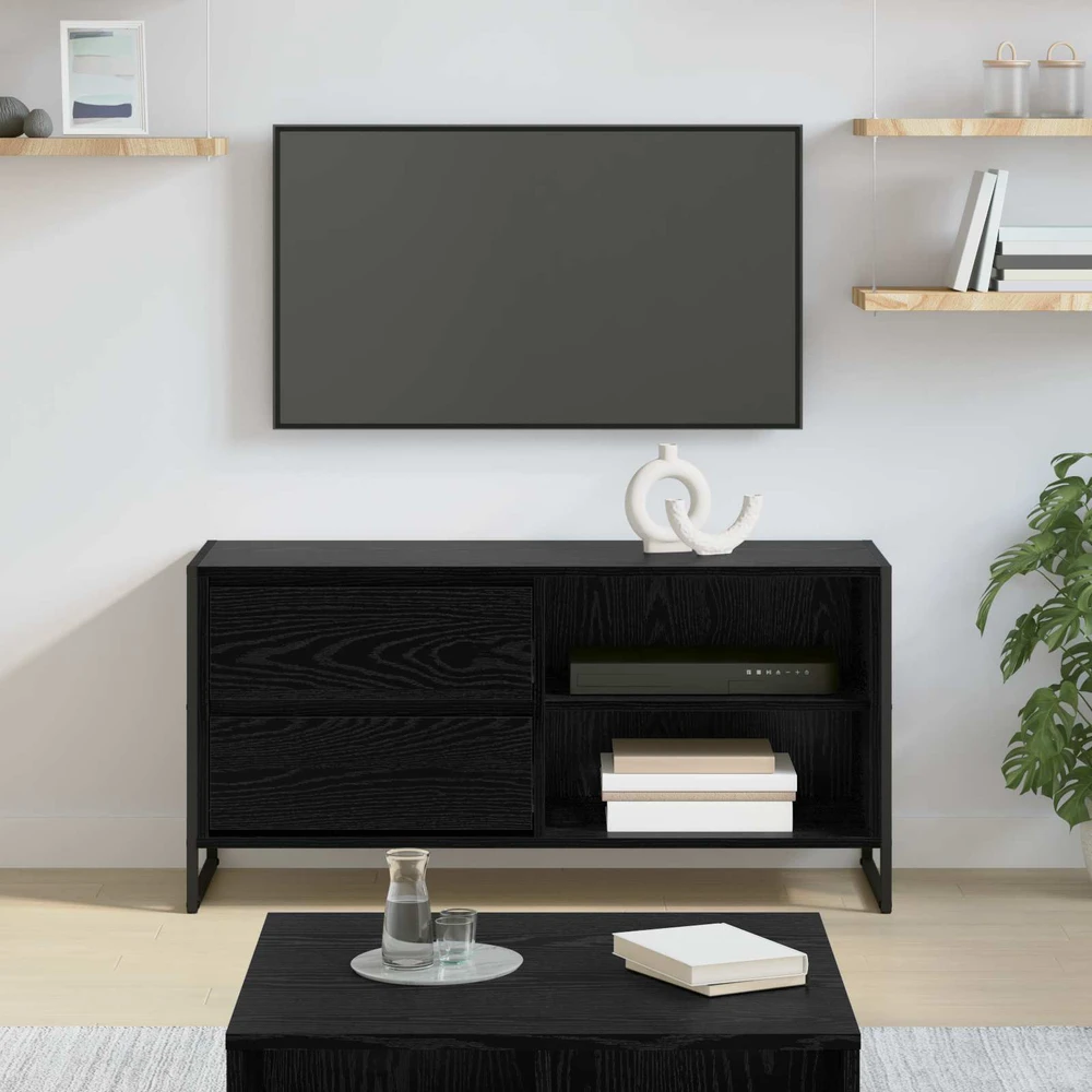 TV staliukas Televizoriaus spintelė 100 x 36 x 49,5 cm Juodas ąžuolas
