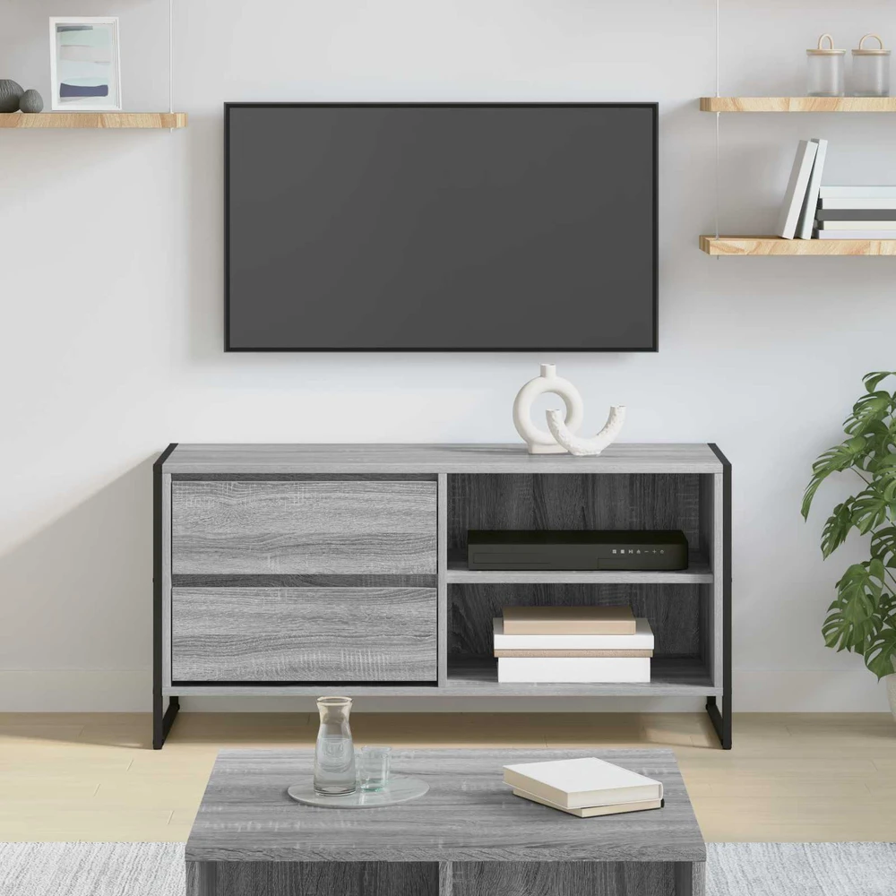 TV staliukas Televizoriaus spintelė 100 x 36 x 49,5 cm Pilka Sonoma