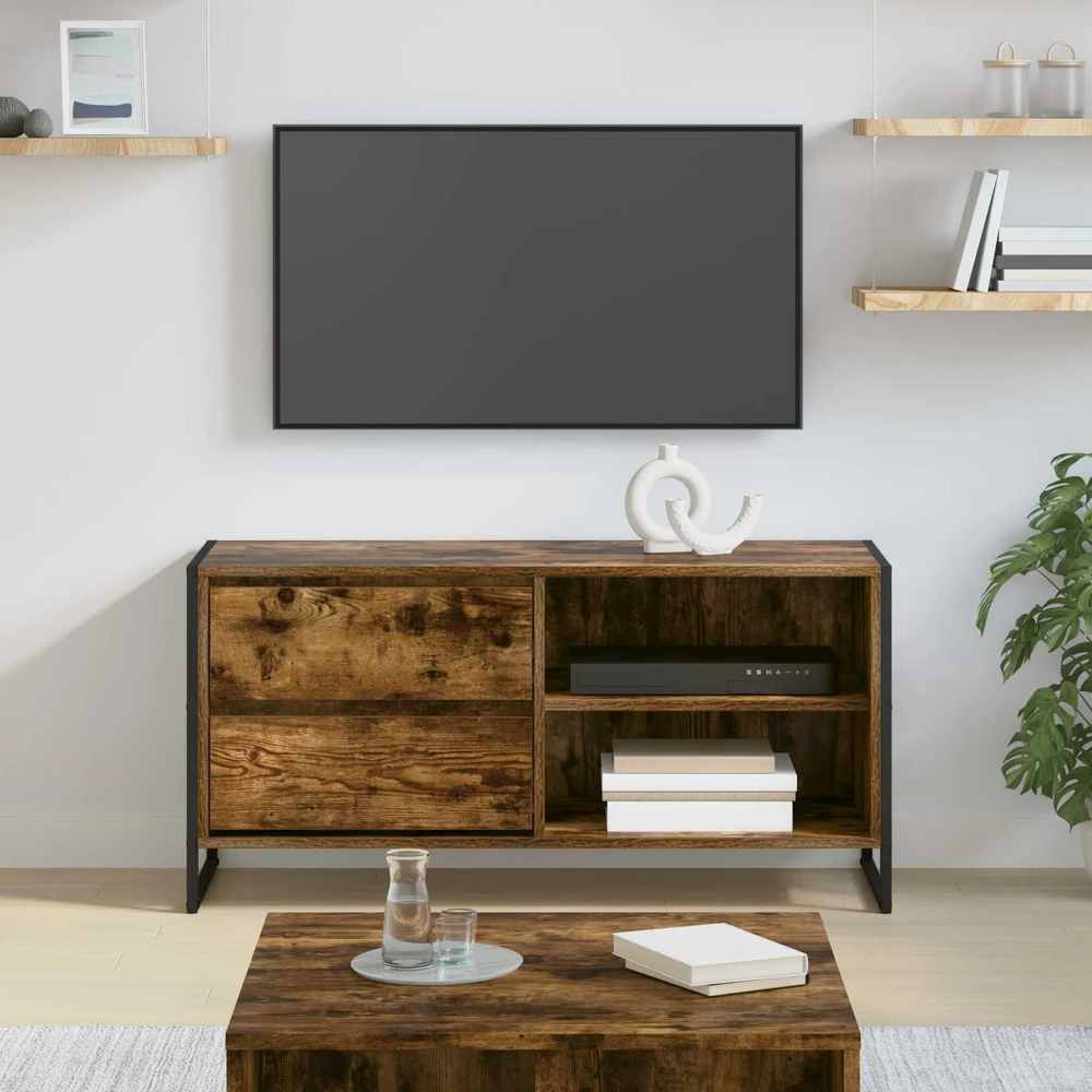 TV staliukas Televizoriaus spintelė 100 x 36 x 49,5 cm Dūminis ąžuolas