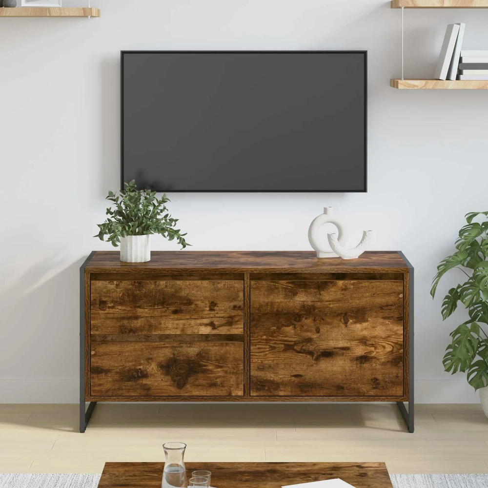 TV staliukas Televizoriaus spintelė 100 x 36 x 49.5 cm Dūminis ąžuolas
