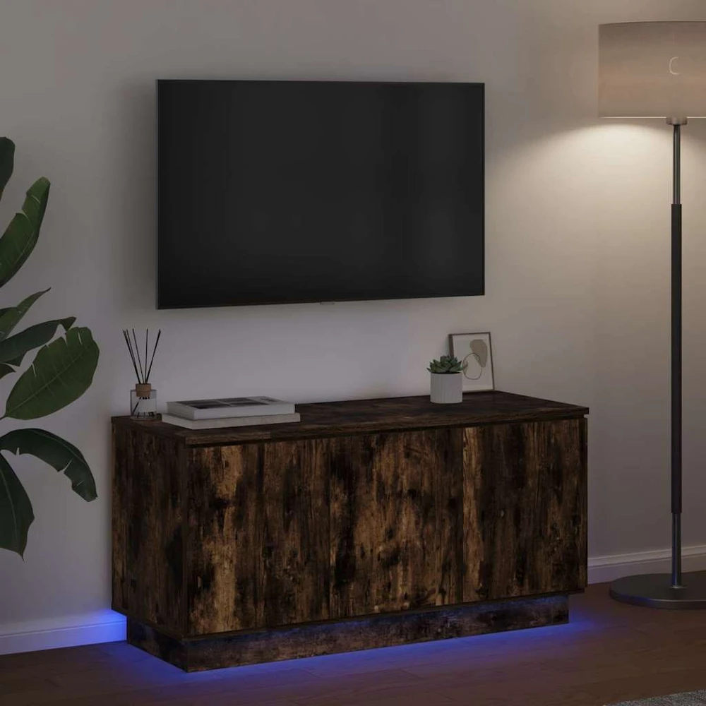 TV staliukas Televizoriaus spintelė 100 x 38 x 49 cm Rūkyta ąžuolas