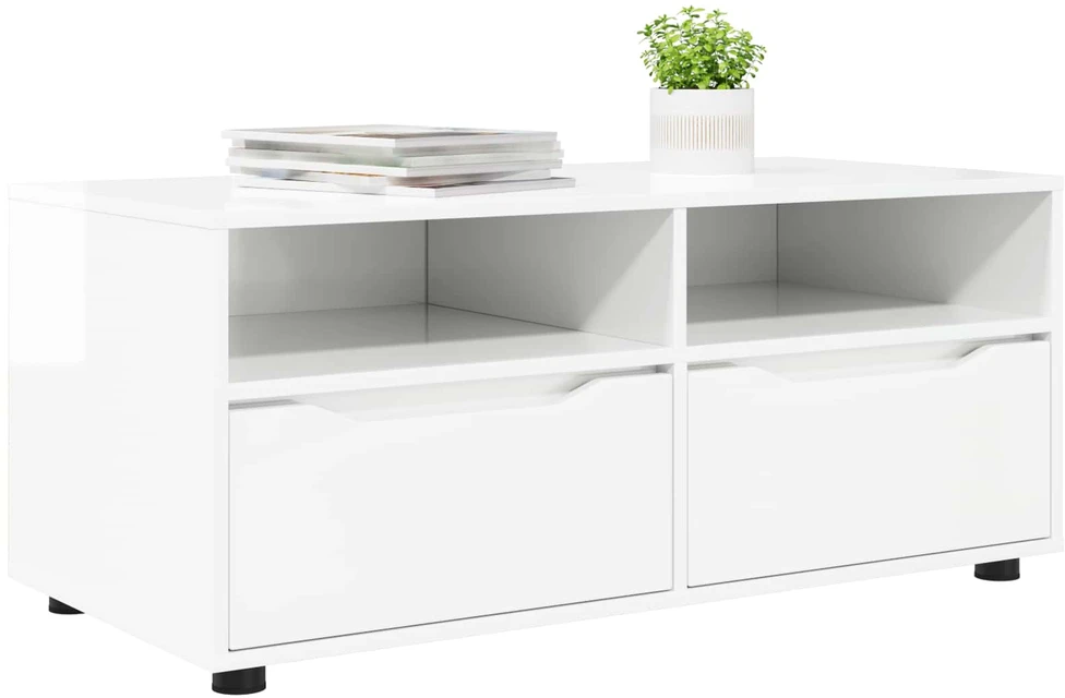 TV staliukas Televizoriaus spintelė 100 x 48 x 43 cm Aukštai blizganti balta