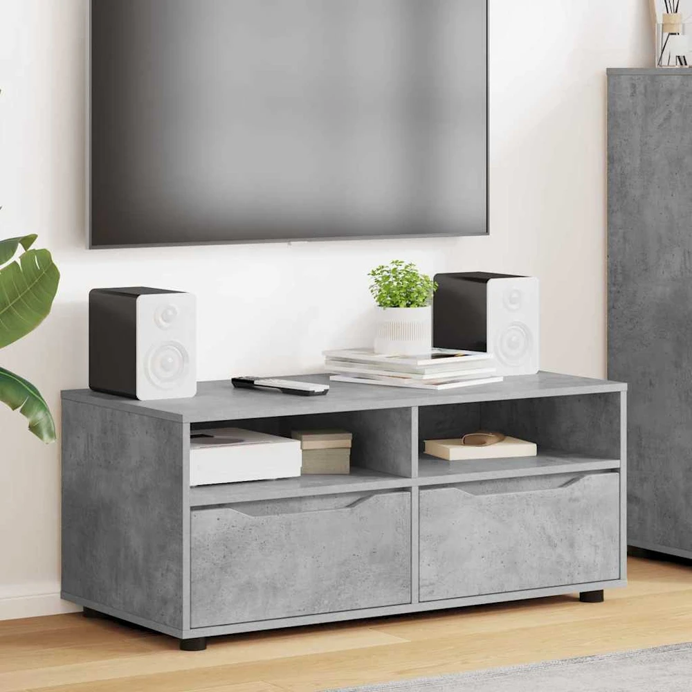 TV staliukas Televizoriaus spintelė 100 x 48 x 43 cm Betono pilka