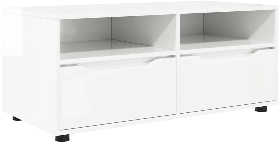 TV staliukas Televizoriaus spintelė 100 x 48 x 43 cm Aukštai blizganti balta