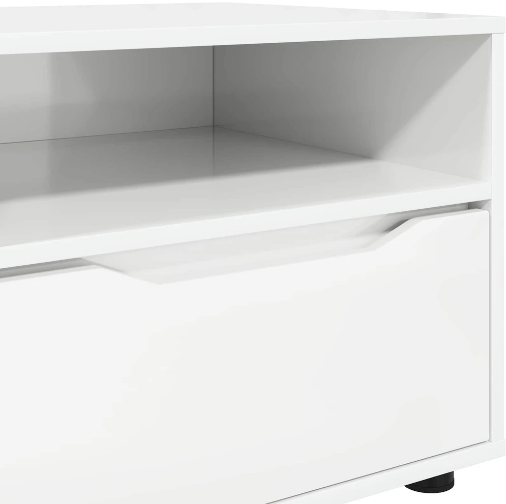 TV staliukas Televizoriaus spintelė 100 x 48 x 43 cm Aukštai blizganti balta