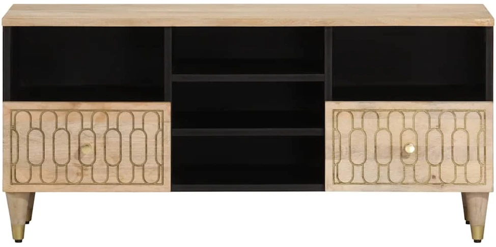 TV staliukas Televizoriaus spintelė, 100x33x46cm, mango medienos masyvas